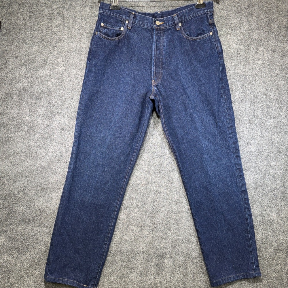 RRL Ralph Lauren Double RL Jeans Mens 32x30 Blue Indigo Button‎ Fly Vintage